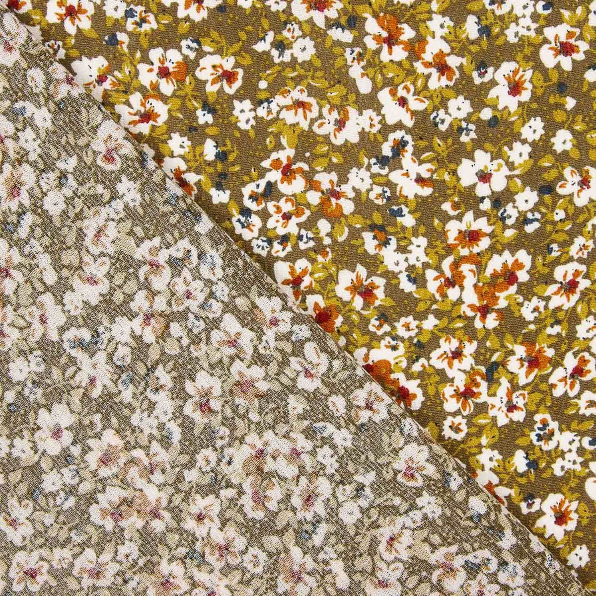 Viscosa Estampada Nenúfar Ocre - Ribes y Casals