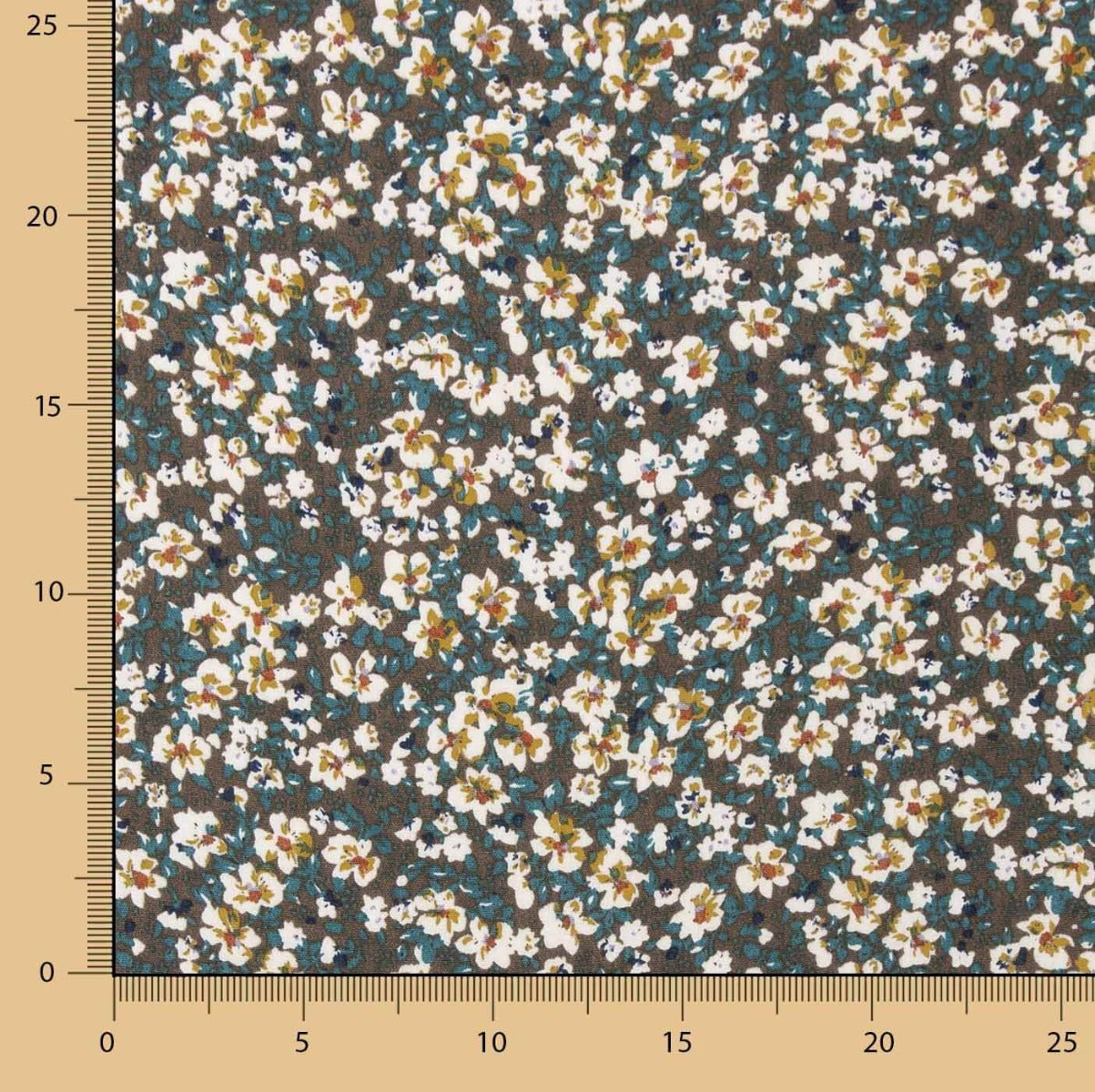Viscosa Estampada Nenúfar Oscuro - Ribes y Casals