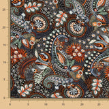 Viscosa Estampada Paisley Granate - Ribes y Casals