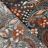 Viscosa Estampada Paisley Granate - Ribes y Casals