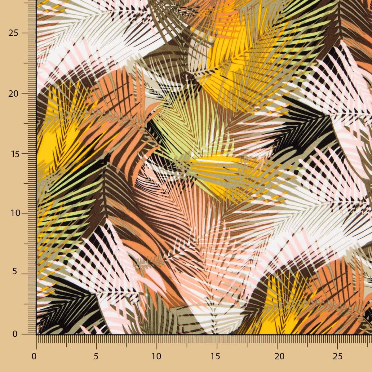 Viscosa Estampada Palmas Amarillo - Ribes y Casals