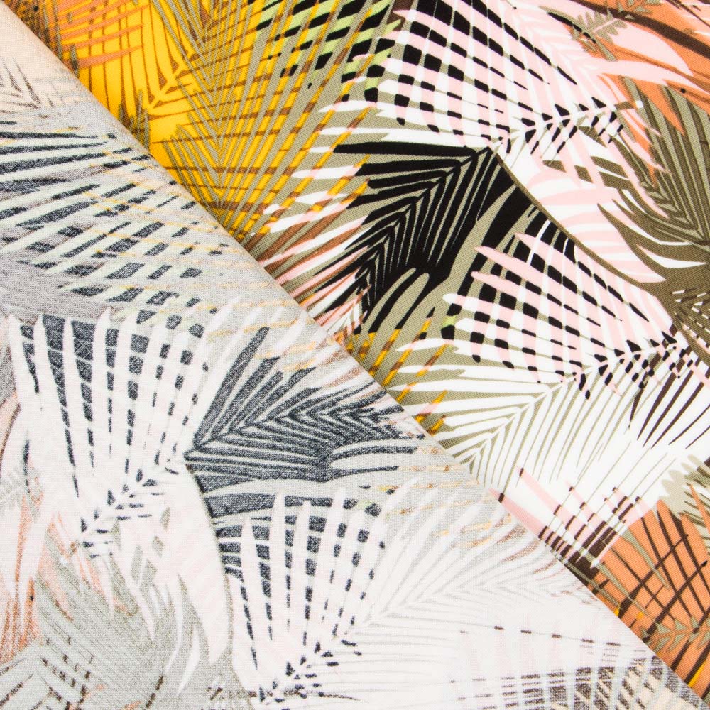 Viscosa Estampada Palmas Amarillo - Ribes y Casals