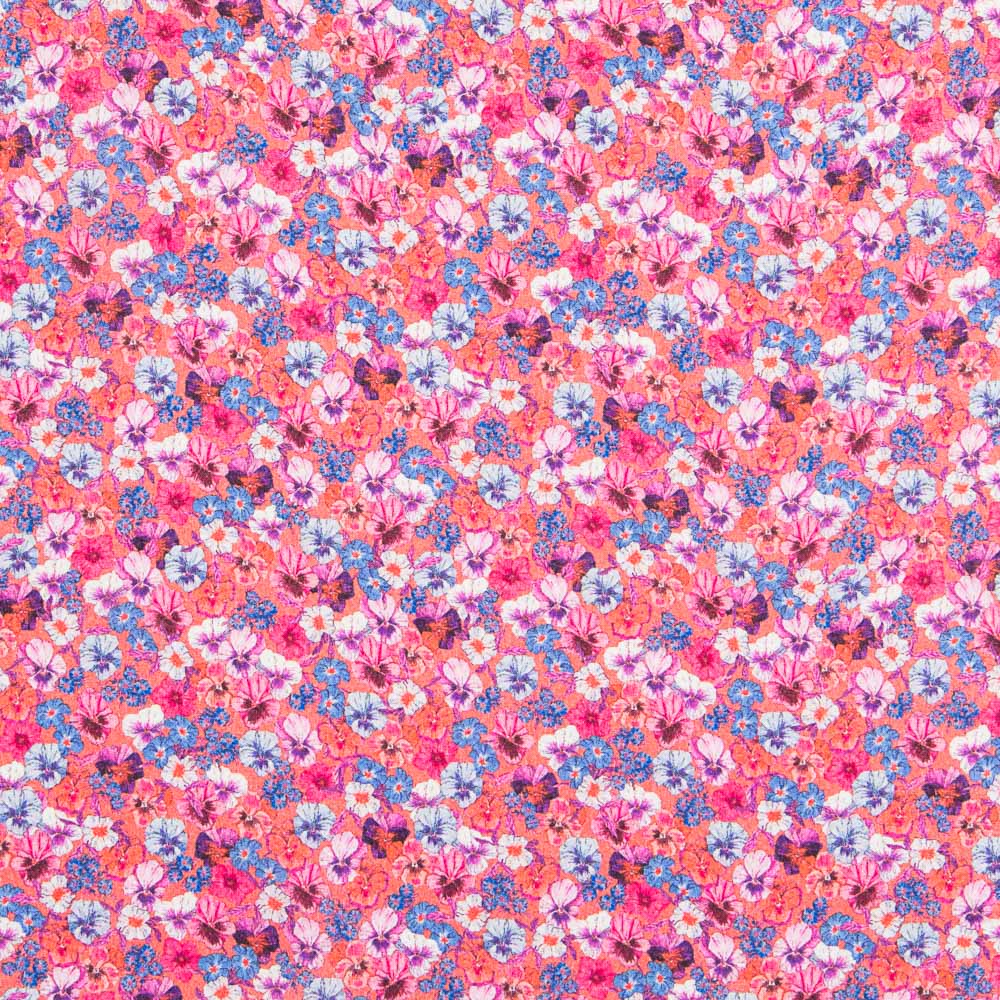 Viscosa Floral Coral - Ribes y Casals