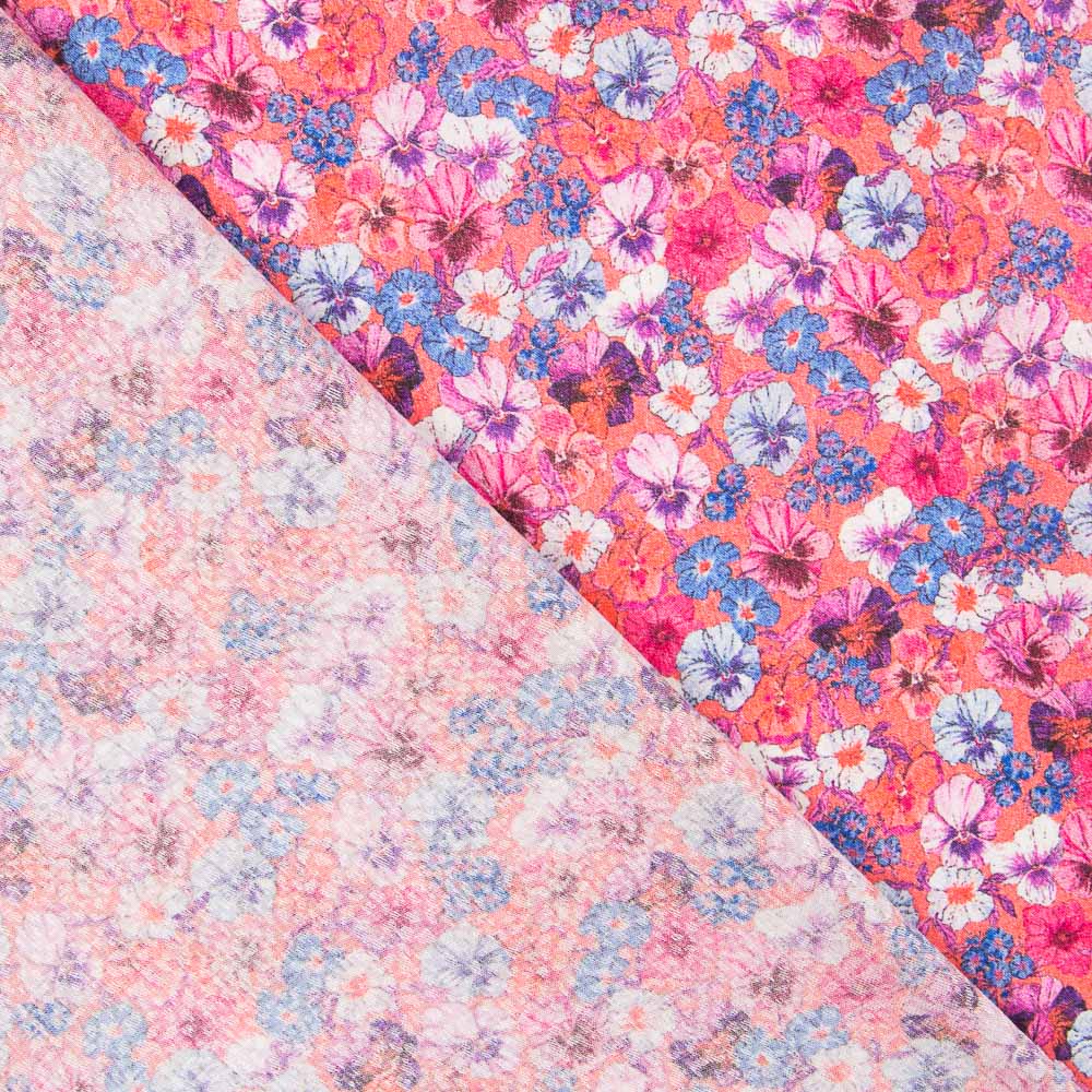 Viscosa Floral Coral - Ribes y Casals