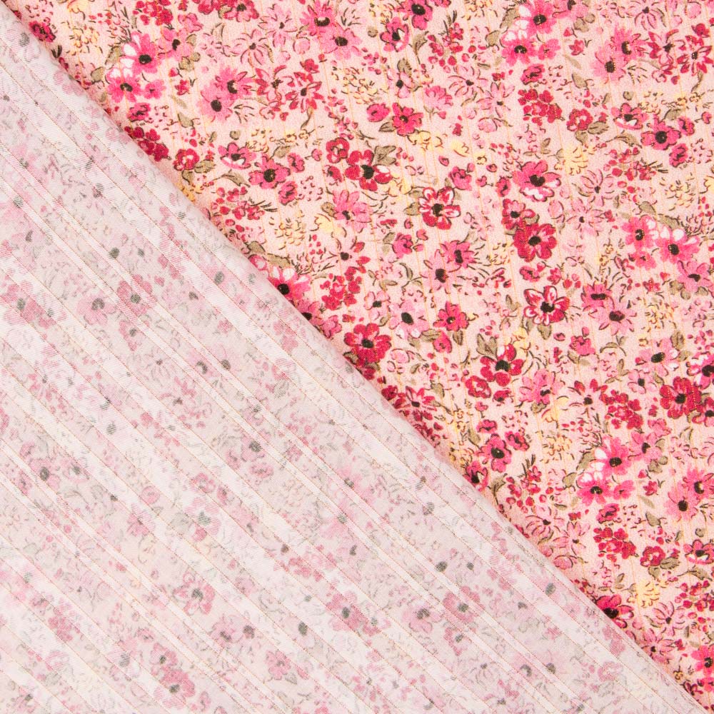 Viscosa Florecitas Fucsia - Ribes y Casals