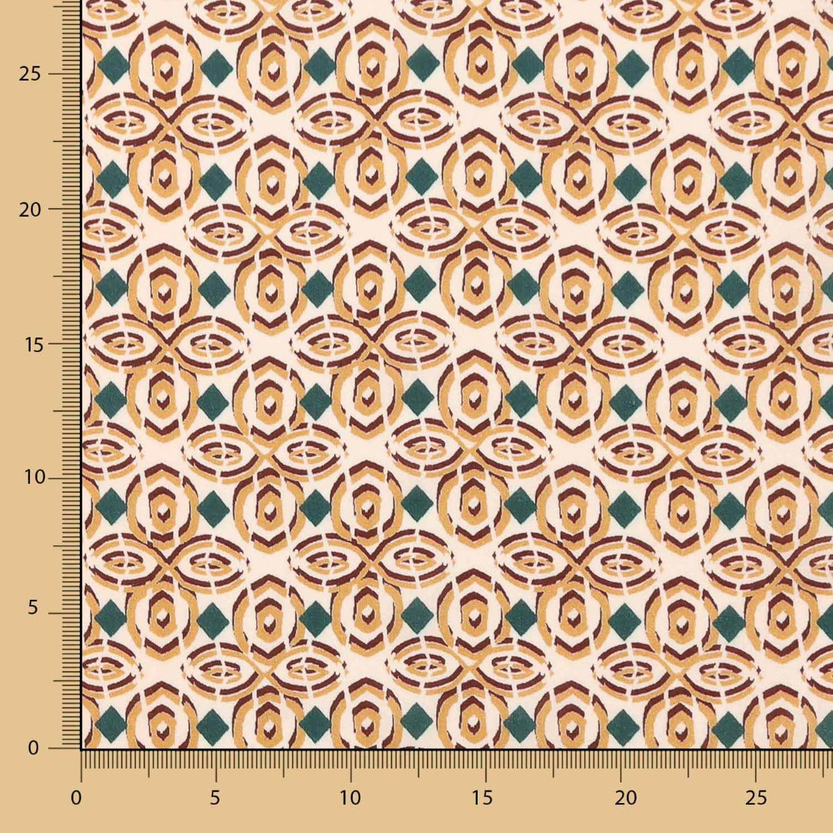 Retal Viscosa Geométrico Beige 40x140 cm - Ribes y Casals