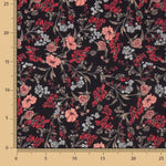 Viscosa Estampada Floral Negro - Ribes y Casals