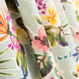 Plana Poliéster Fina Flores Verde Agua - Ribes y Casals