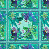 Viscosa Recuadro Tropical Azul - Ribes y Casals