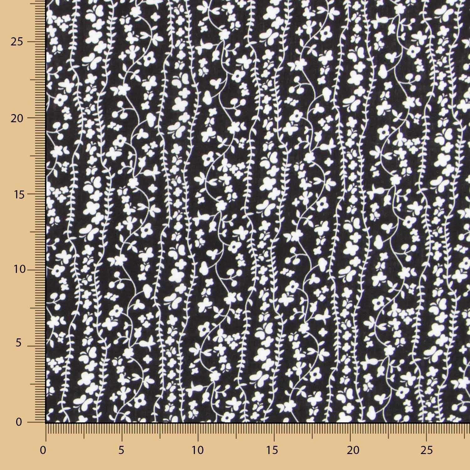 Viscosa Cenefas Florales Negra - Ribes y Casals