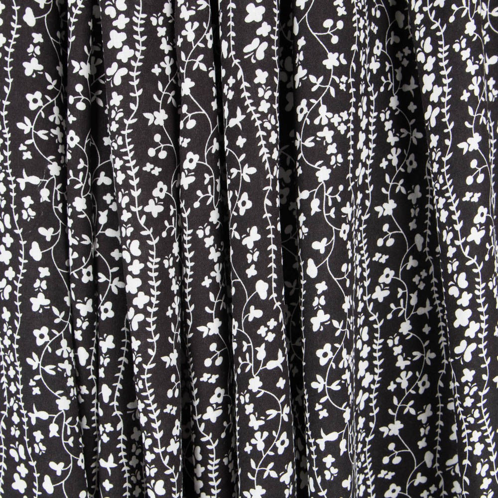 Viscosa Cenefas Florales Negra - Ribes y Casals