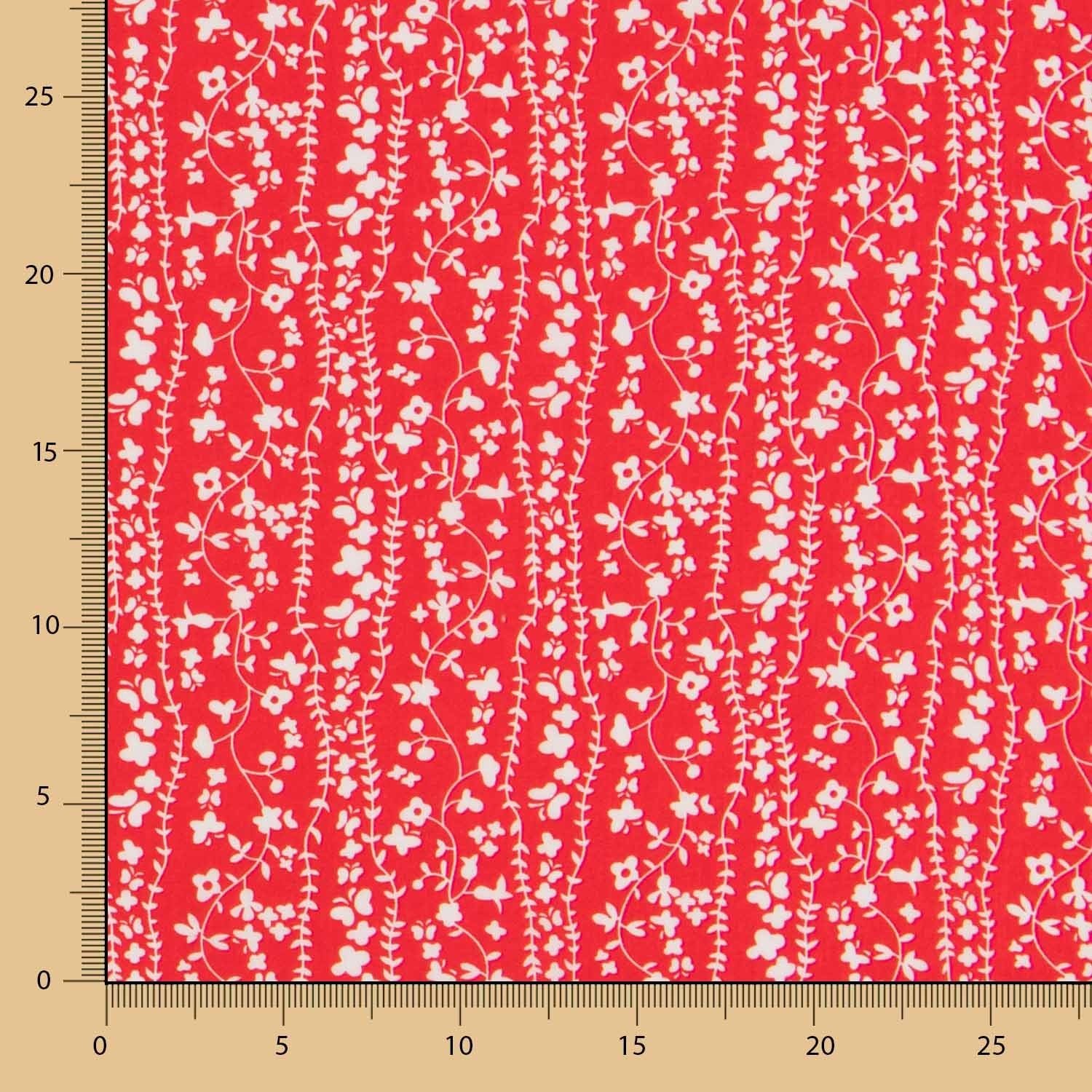 Viscosa Cenefas Florales Roja - Ribes y Casals