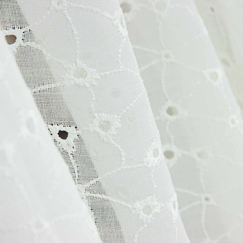 Visillo Bordado Flor Blanco Natural - Ribes y Casals