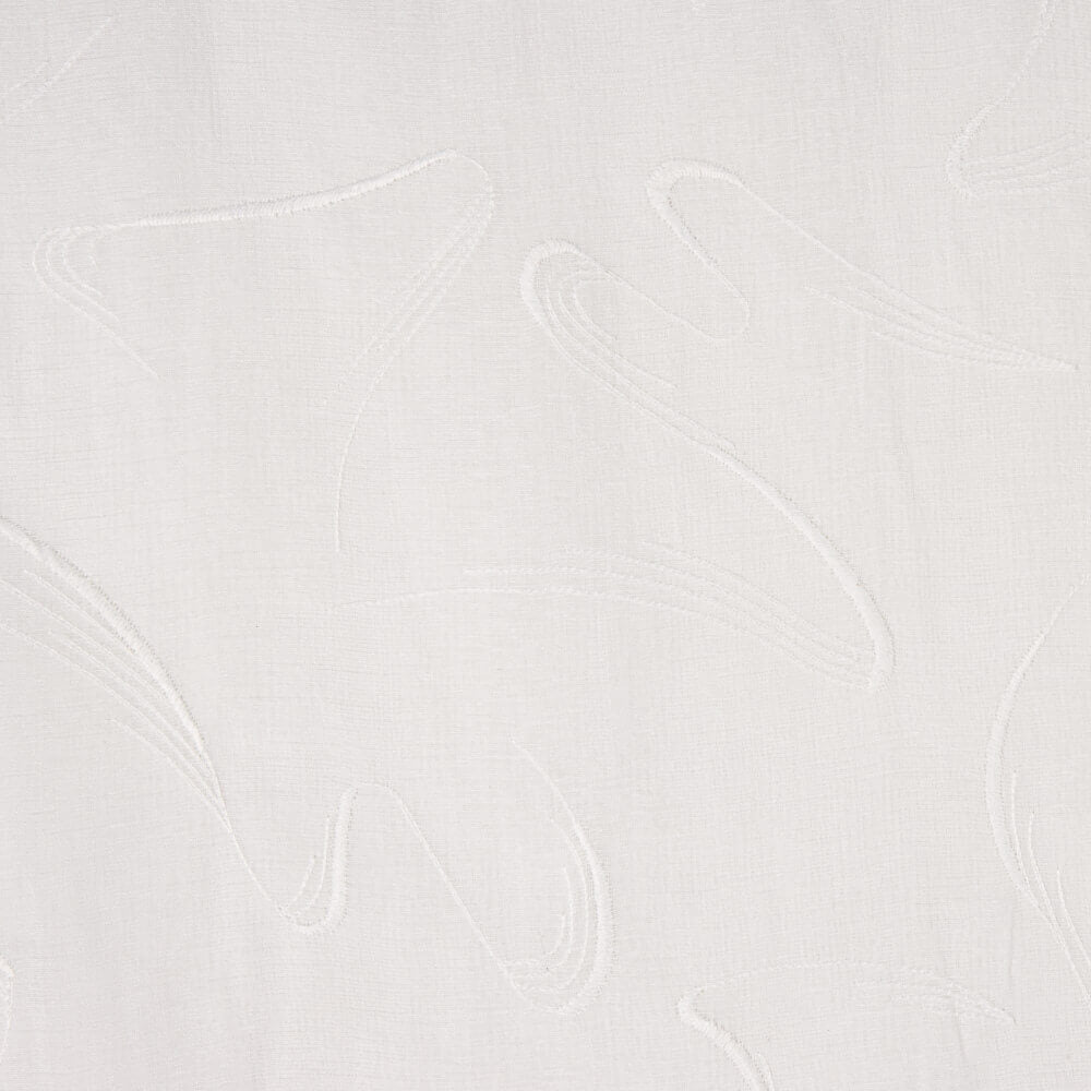 Visillo Bordado Pluma Blanco Natural - Ribes y Casals