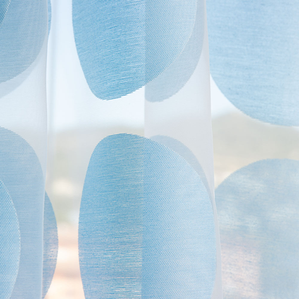 Visillo Estampado Geométrico Celeste - Ribes y Casals