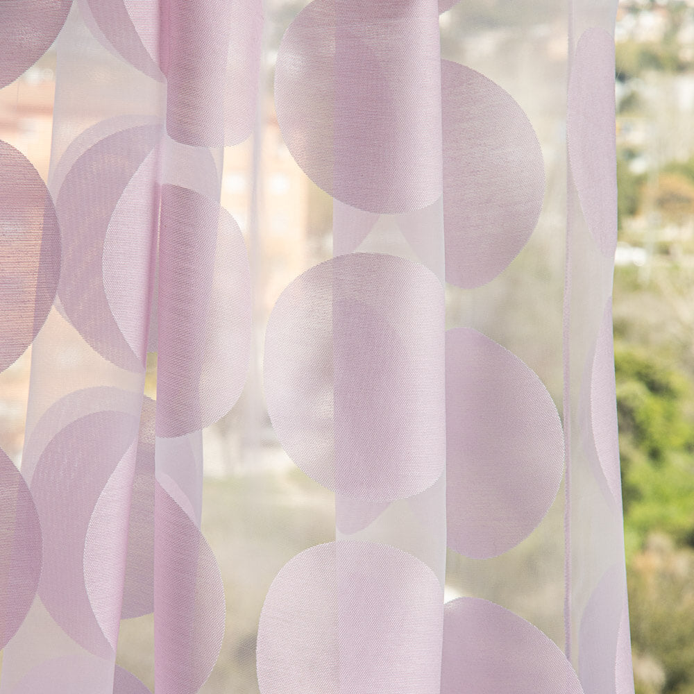 Visillo Estampado Geométrico Rosa - Ribes y Casals