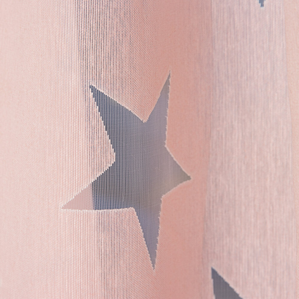 Visillo Devoré Estrellas Rosa - Ribes y Casals