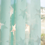 Visillo Devoré Estrellas Verde Agua - Ribes y Casals