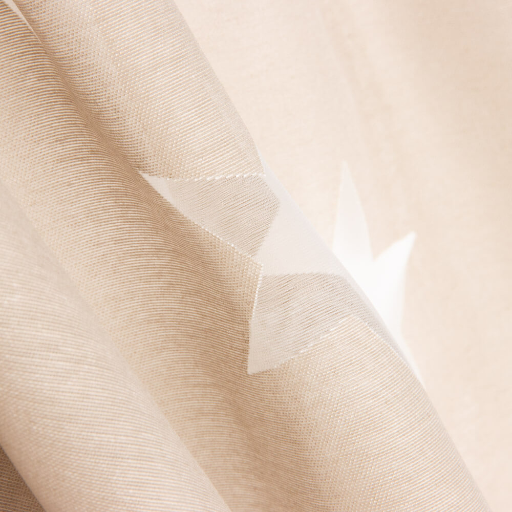Visillo Devoré Estrellas Beige - Ribes y Casals