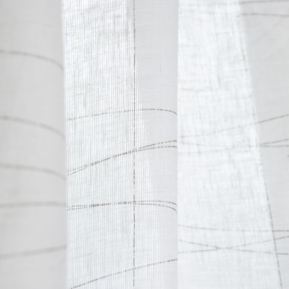 Visillo Lino Fino Geométrico Marrón - Ribes y Casals