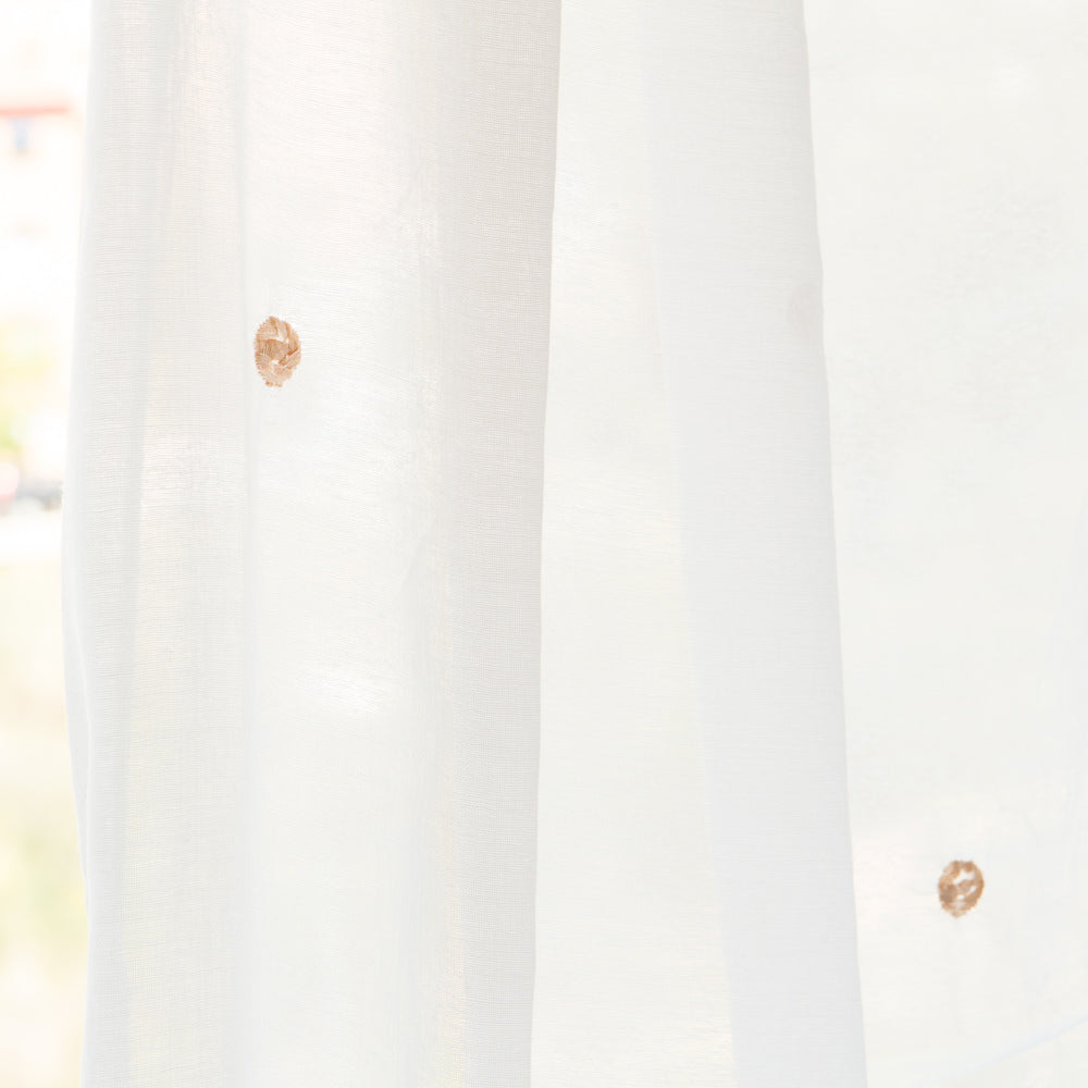 Visillo Poliéster Círculos Camel - Ribes y Casals