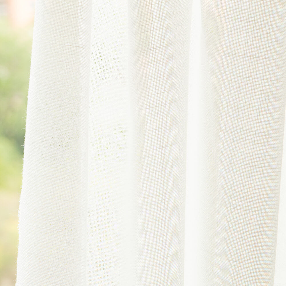 Visillo Rústico Traslúcido Bérgamo Blanco Natural - Ribes y Casals
