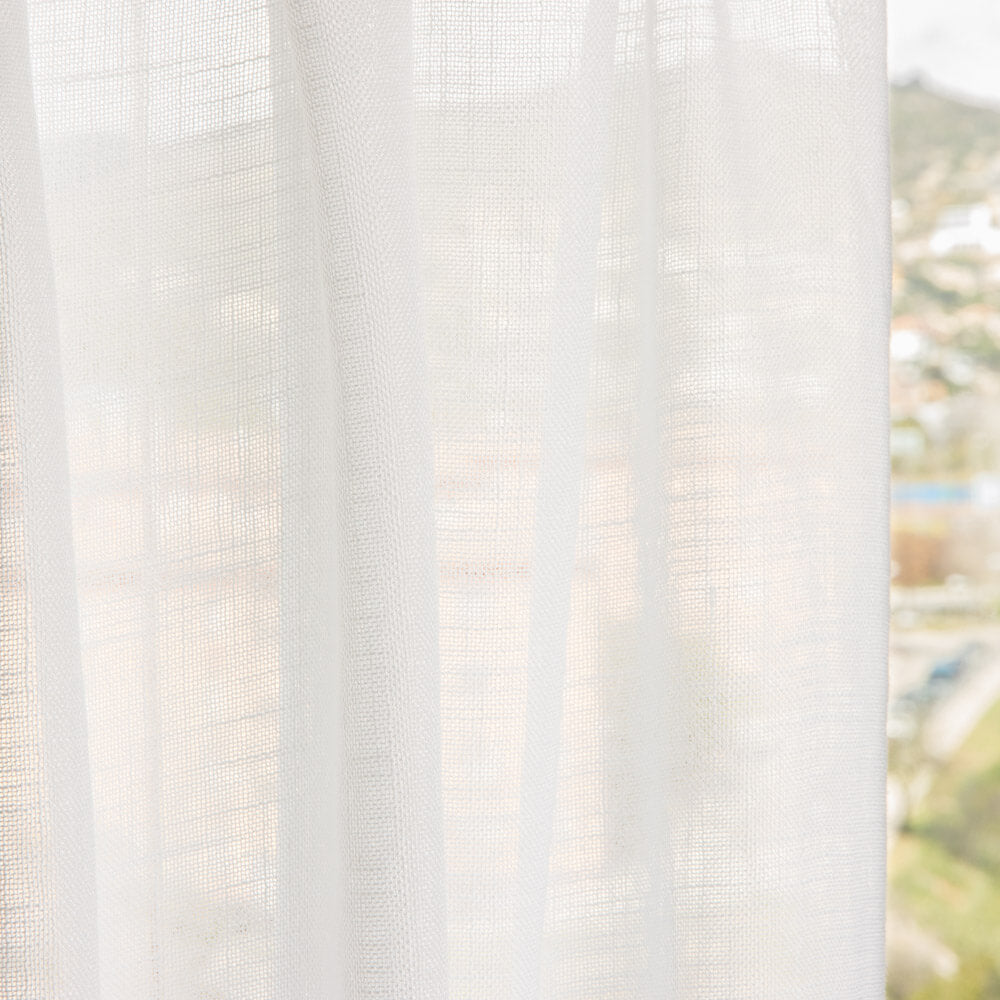 Visillo Rústico Poliéster Blanco Natual - Ribes y Casals