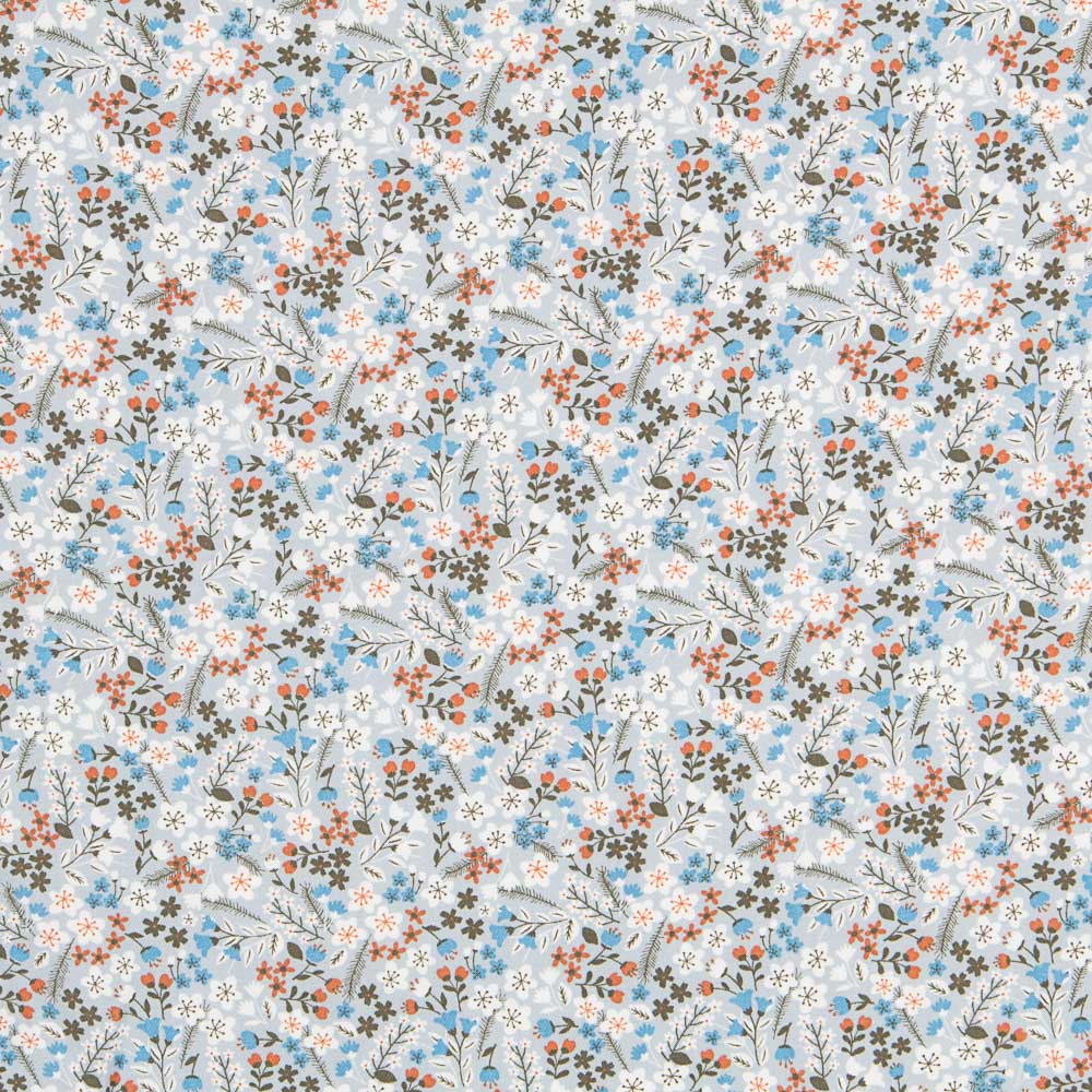 Viyela Flores Ramitas Celeste - Ribes y Casals