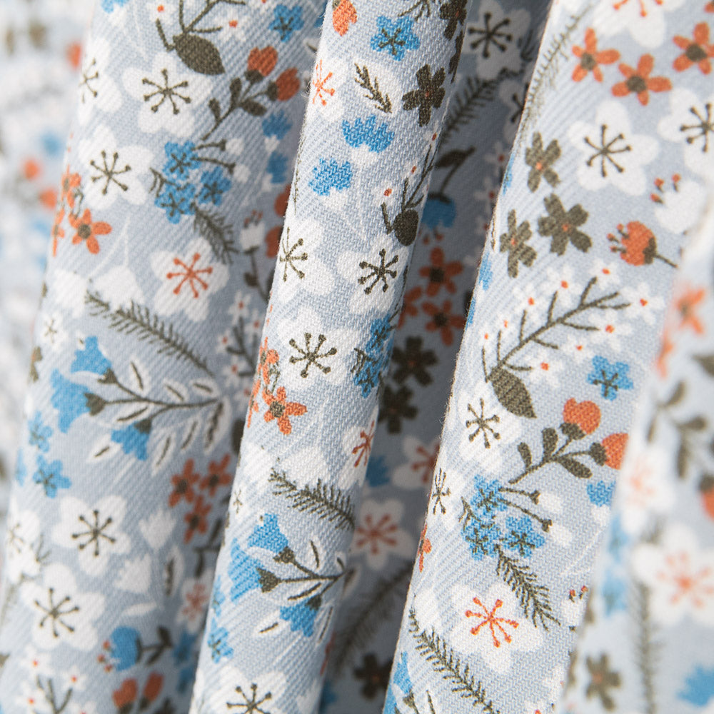 Viyela Flores Ramitas Celeste - Ribes y Casals