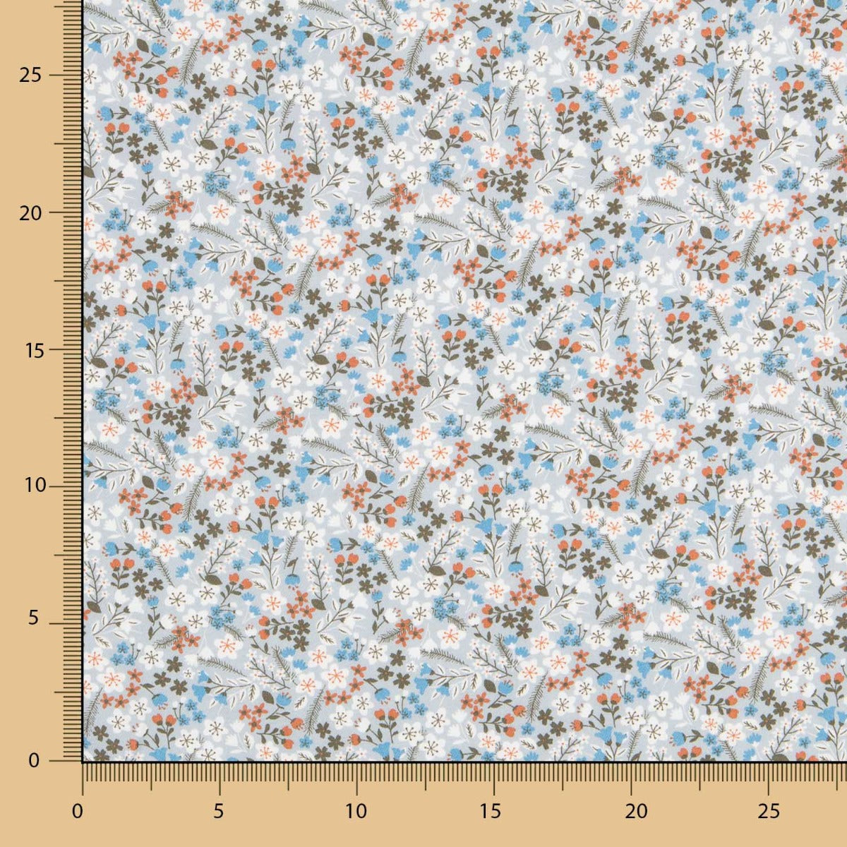 Viyela Flores Ramitas Celeste - Ribes y Casals