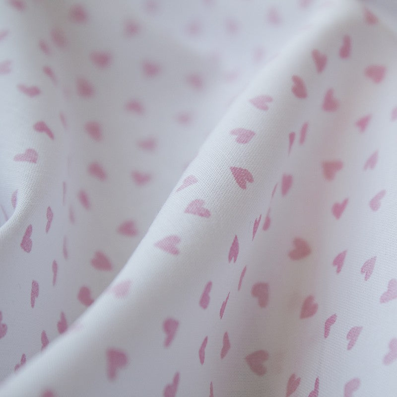 Voile Algodón Corazones Rosa - Ribes y Casals
