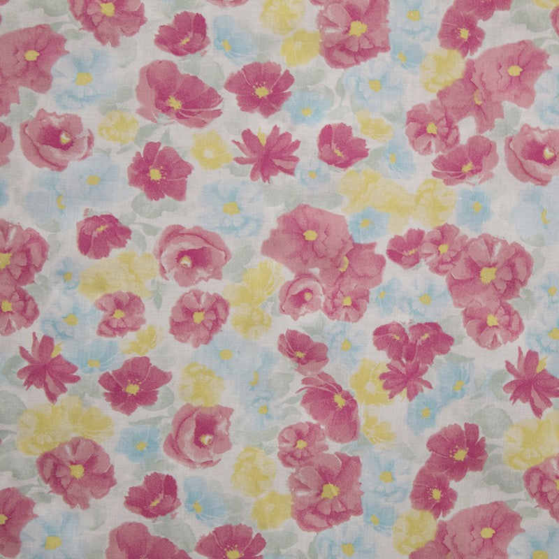 Voile Algodón Pintura Flor Multicolor - Ribes y Casals