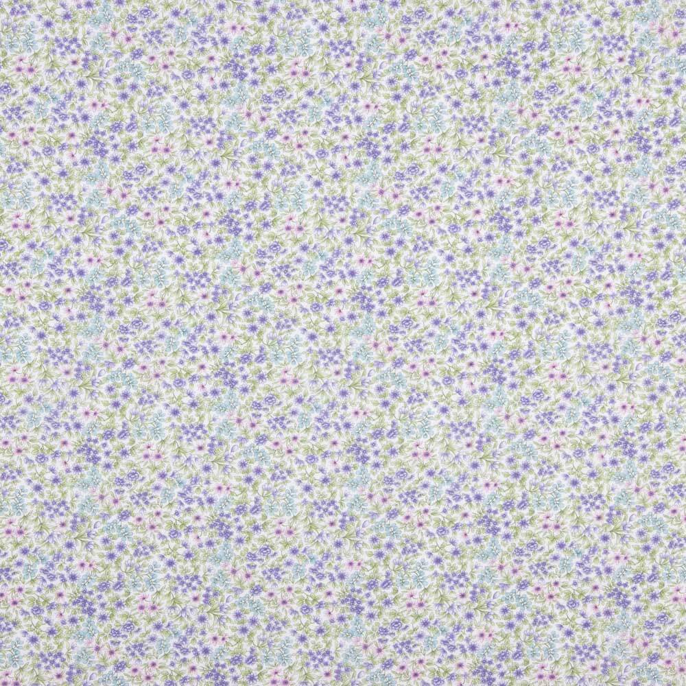 Voile Algodón Flores Scarlet Lila - Ribes y Casals