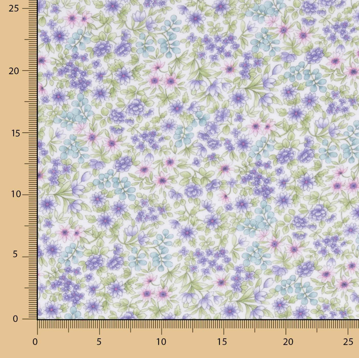 Voile Algodón Flores Scarlet Lila - Ribes y Casals