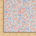 Voile Algodón Flores Scarlet Naranja - Ribes y Casals