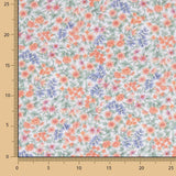 Voile Algodón Flores Scarlet Naranja - Ribes y Casals