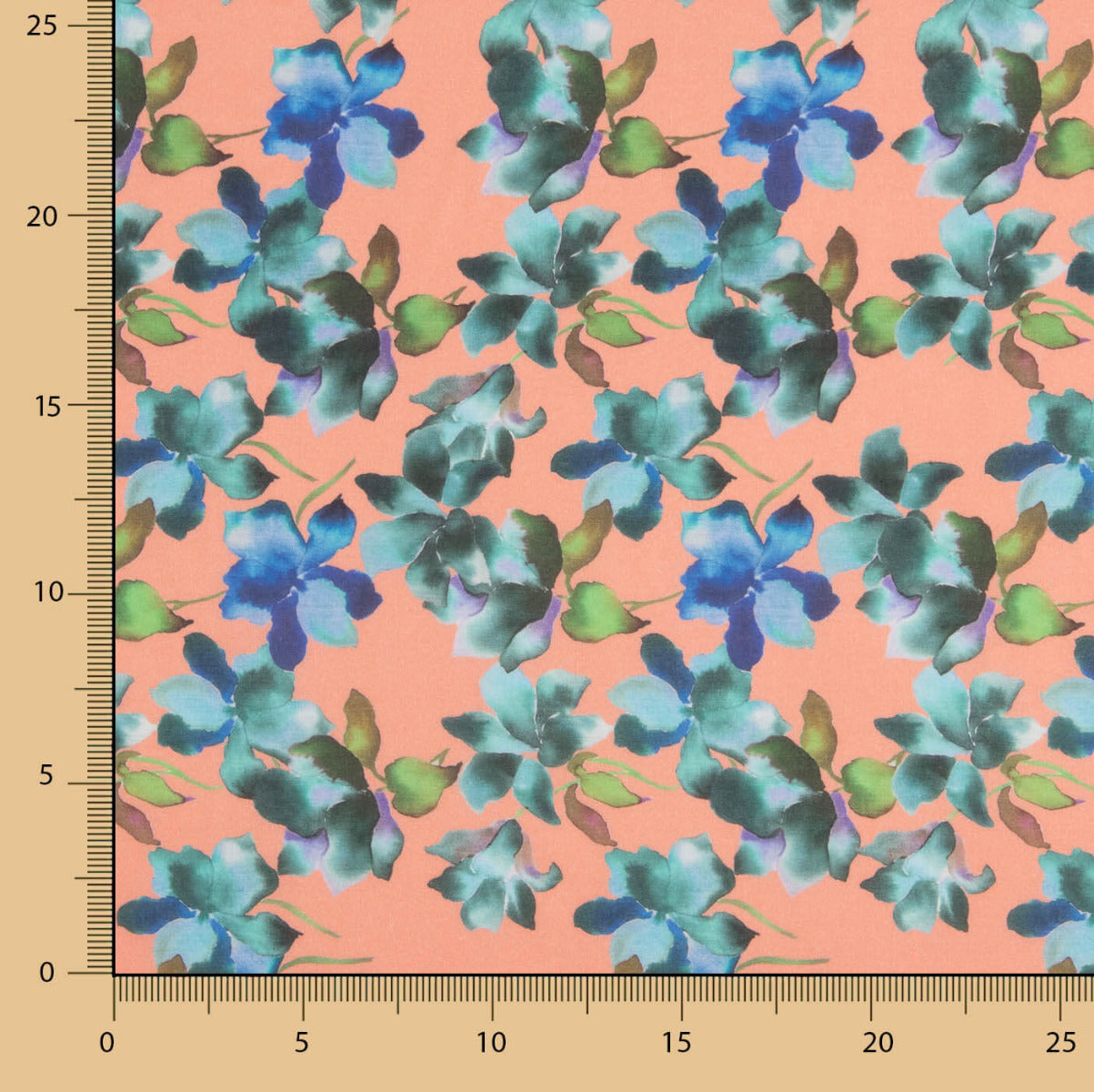 Retal Voile Algodón Supima Print 10 Naranja 95x145 cm - Ribes y Casals