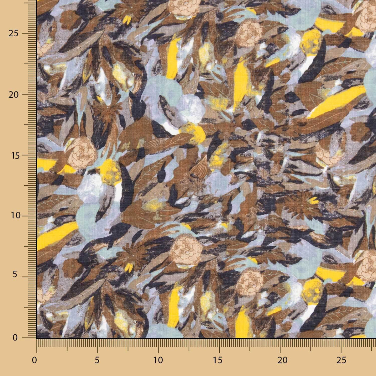 Voile Estampado Hojas Azules - Ribes y Casals